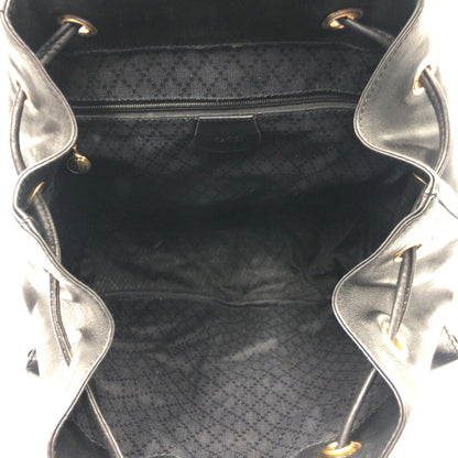 Gucci Backpack 003 1998 0016 Leather Black Black Backpack Unisex Bamboo Women