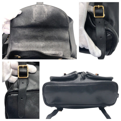 Gucci Backpack 003 1998 0016 Leather Black Black Backpack Unisex Bamboo Women