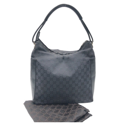 Gucci Shoulder Bag 001 3770 Gg Canvas Black Black Hobo Shoulder Bag Handbag Gg Pattern Women