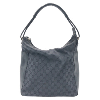 Gucci Shoulder Bag 001 3770 Gg Canvas Black Black Hobo Shoulder Bag Handbag Gg Pattern Women