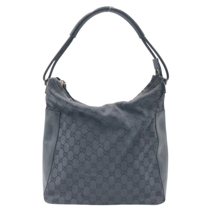 Gucci Shoulder Bag 001 3770 Gg Canvas Black Black Hobo Shoulder Bag Handbag Gg Pattern Women