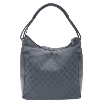Gucci Shoulder Bag 001 3770 Gg Canvas Black Black Hobo Shoulder Bag Handbag Gg Pattern Women