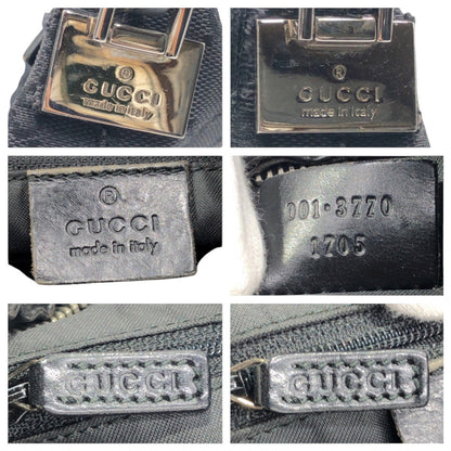 Gucci Shoulder Bag 001 3770 Gg Canvas Black Black Hobo Shoulder Bag Handbag Gg Pattern Women