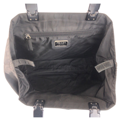 Prada Tote Bag Nylon, Plastic Black Black Tote Bag Handbag Test Triangle With Logo Women