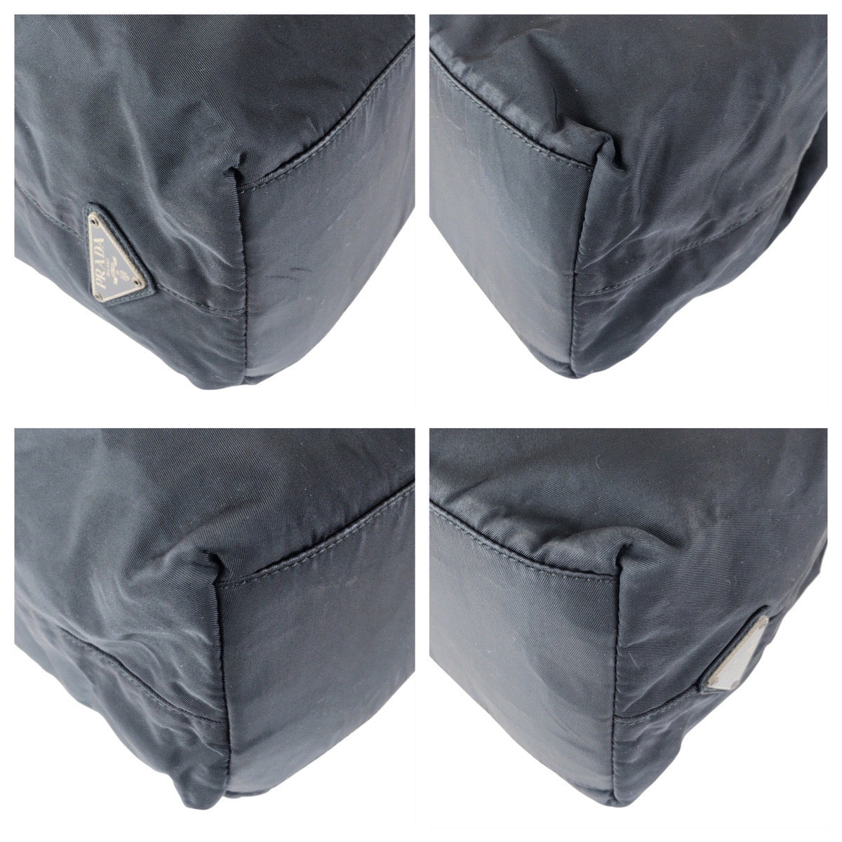 Prada Tote Bag Nylon, Plastic Black Black Tote Bag Handbag Test Triangle With Logo Women