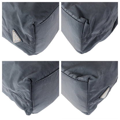 Prada Tote Bag Nylon, Plastic Black Black Tote Bag Handbag Test Triangle With Logo Women