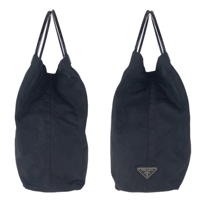Prada Tote Bag Nylon, Plastic Black Black Tote Bag Handbag Test Triangle With Logo Women