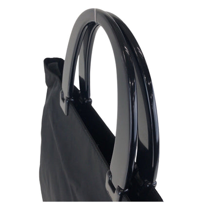 Prada Tote Bag Nylon, Plastic Black Black Tote Bag Handbag Test Triangle With Logo Women