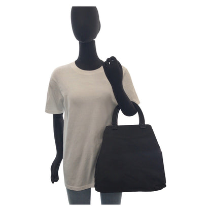 Prada Tote Bag Nylon, Plastic Black Black Tote Bag Handbag Test Triangle With Logo Women