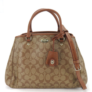 Coach Tote Bag F34608 Pvc, Leather Brown Signature Small Margot Women