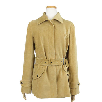 Burberry London Stainless Collar Coat Cotton, Polyester Beige Women 40