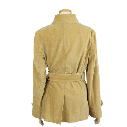 Burberry London Stainless Collar Coat Cotton, Polyester Beige Women 40