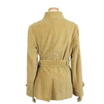 Burberry London Stainless Collar Coat Cotton, Polyester Beige Women 40