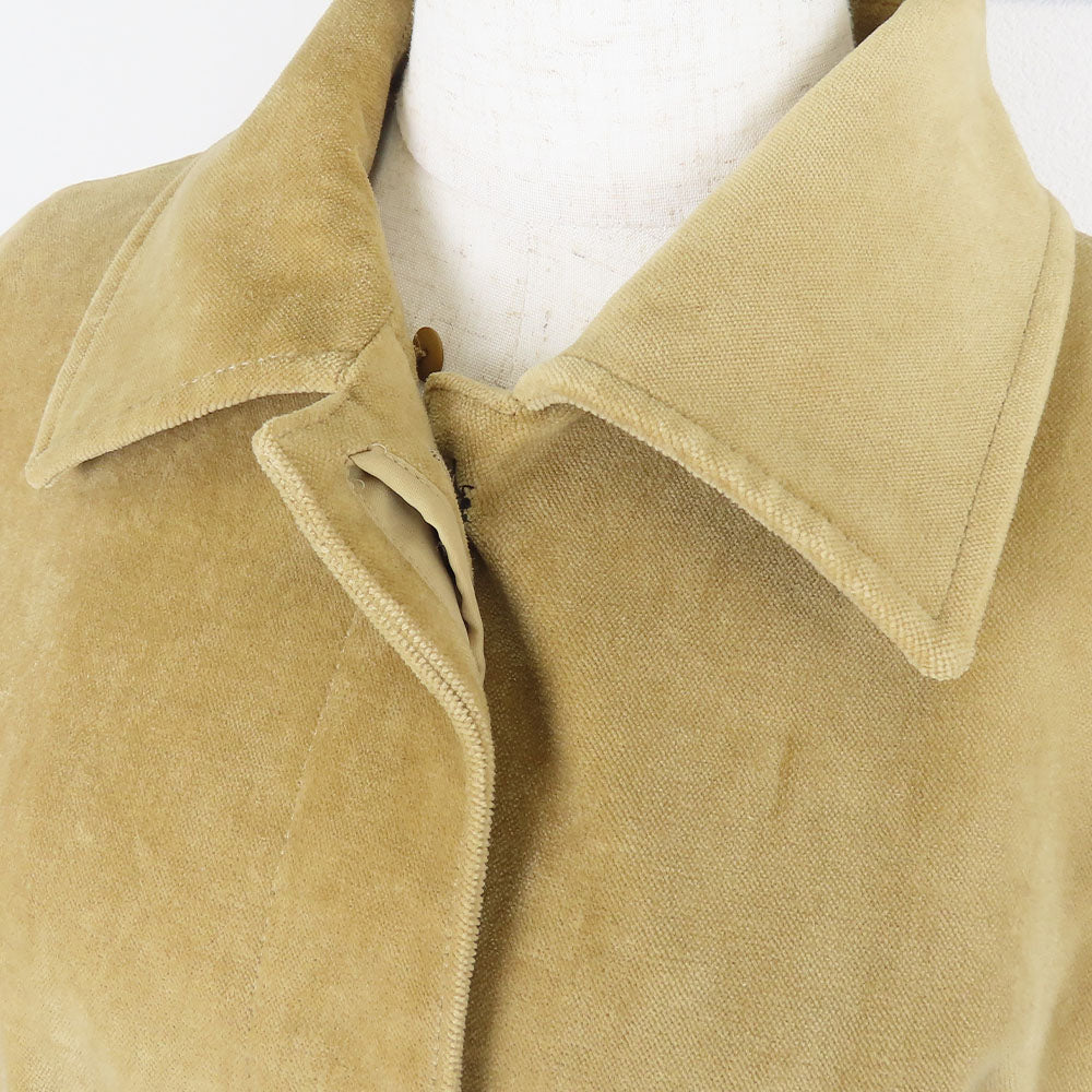Burberry London Stainless Collar Coat Cotton, Polyester Beige Women 40