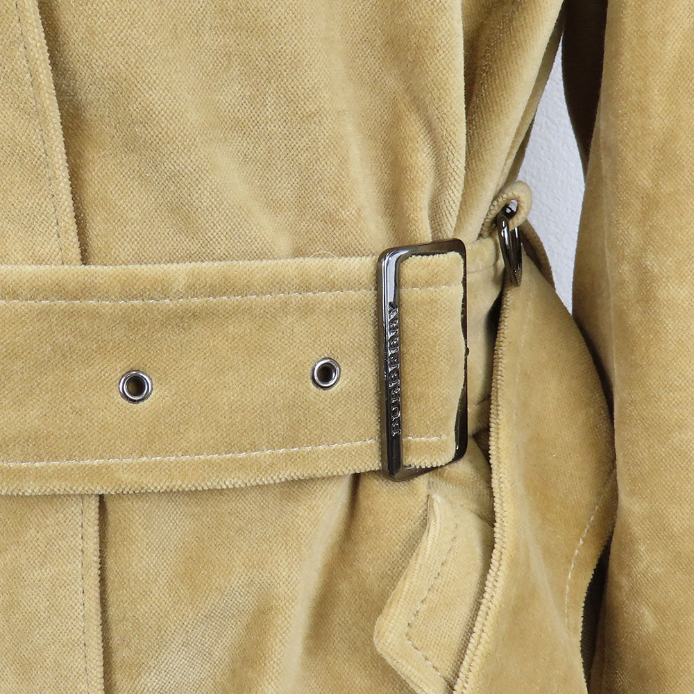 Burberry London Stainless Collar Coat Cotton, Polyester Beige Women 40