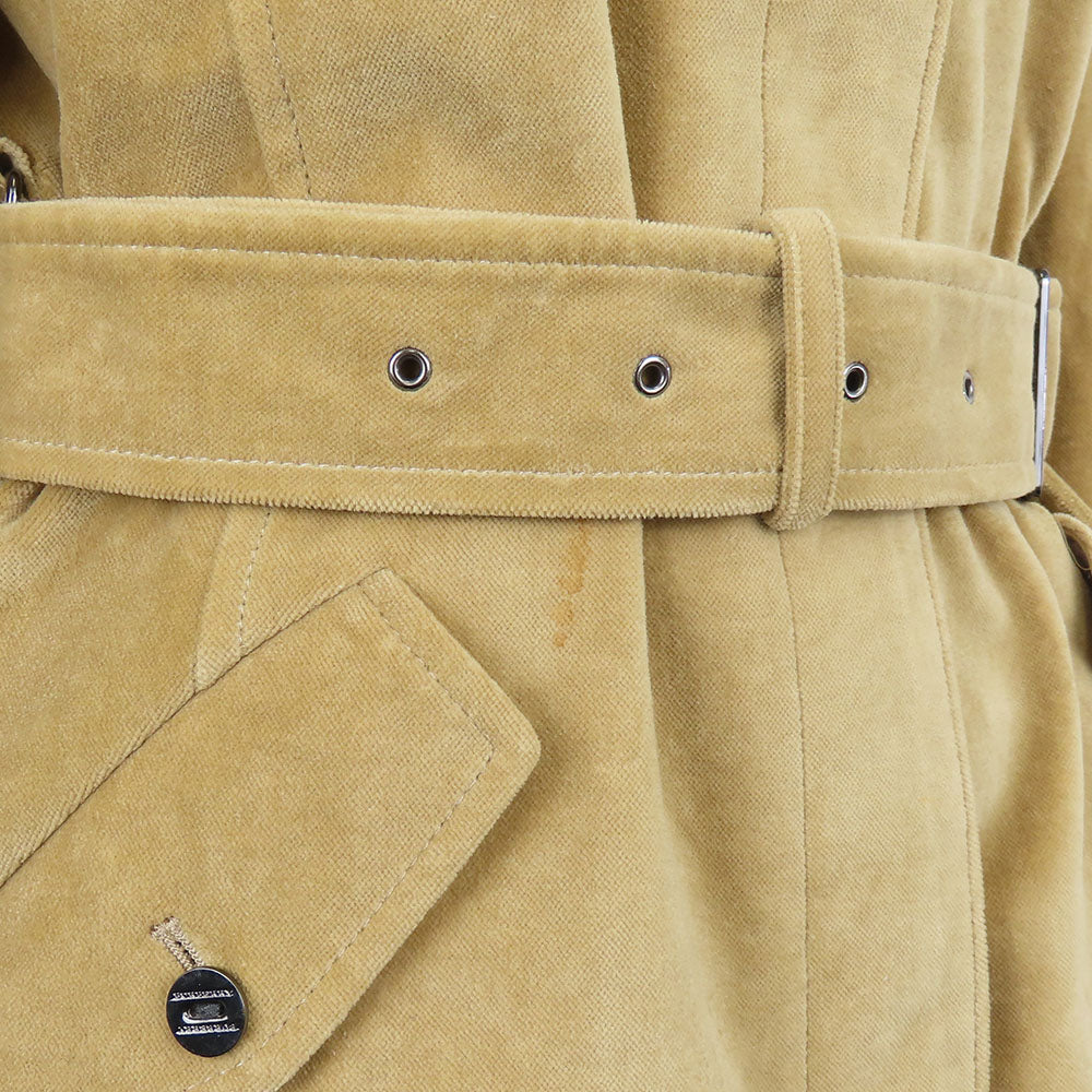 Burberry London Stainless Collar Coat Cotton, Polyester Beige Women 40
