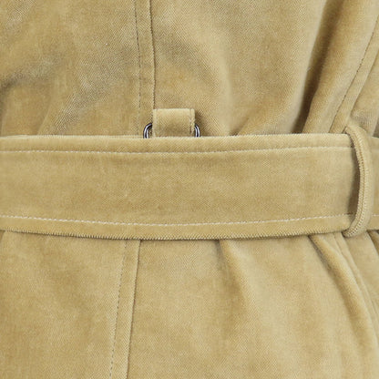 Burberry London Stainless Collar Coat Cotton, Polyester Beige Women 40