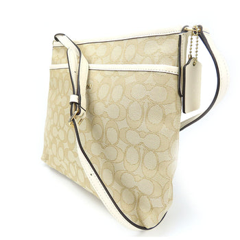 Coach Shoulder Bag F29960 Canvas, Leather Ivory Women