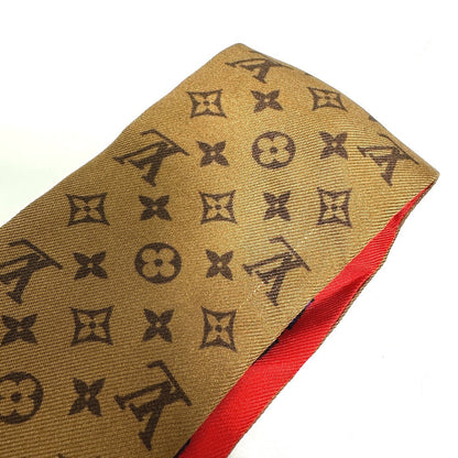 Louis Vuitton Scarf Mp1943 Silk Brown Monogram Bando Bb Kabuki Sticker Women Secondhand