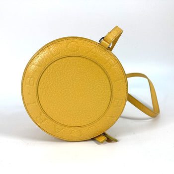 Bvlgari Shoulder Bag Leather Yellow Round Shape B-Zero1 Round Women