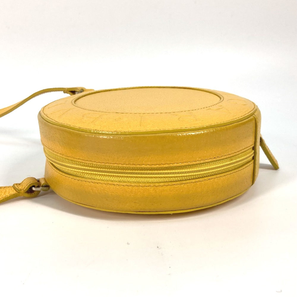 Bvlgari Shoulder Bag Leather Yellow Round Shape B-Zero1 Round Women