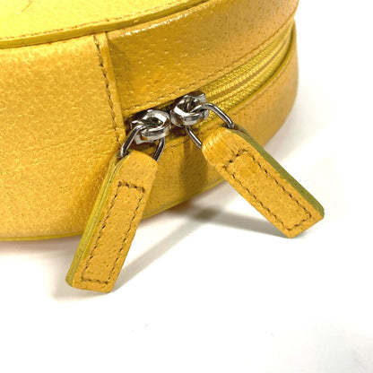Bvlgari Shoulder Bag Leather Yellow Round Shape B-Zero1 Round Women