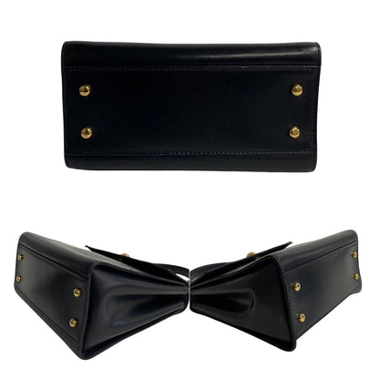 Celine Shoulder Bag Leather Black Star Ball Women