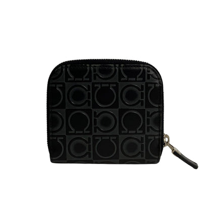 Salvatore Ferragamo Bifold Wallet Leather Black Gancini Women