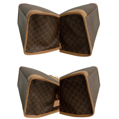 Celine Handbag Leather, Pvc Brown Macadam Blason Triomphe Women(Unisex)