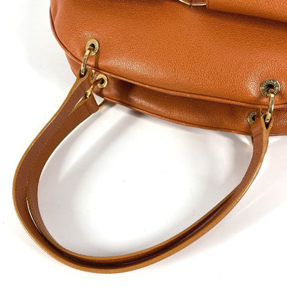 Bvlgari Shoulder Bag Leather Brown Bvlgari Bvlgari Logo Unisex(Unisex)