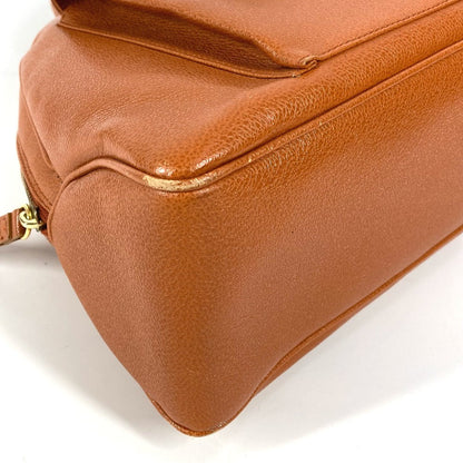 Bvlgari Shoulder Bag Leather Brown Bvlgari Bvlgari Logo Unisex(Unisex)