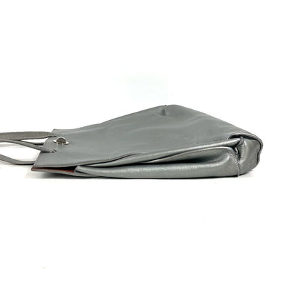 Bvlgari Tote Bag Leather Silver Shoulder Logo Turn Lock Unisex(Unisex)