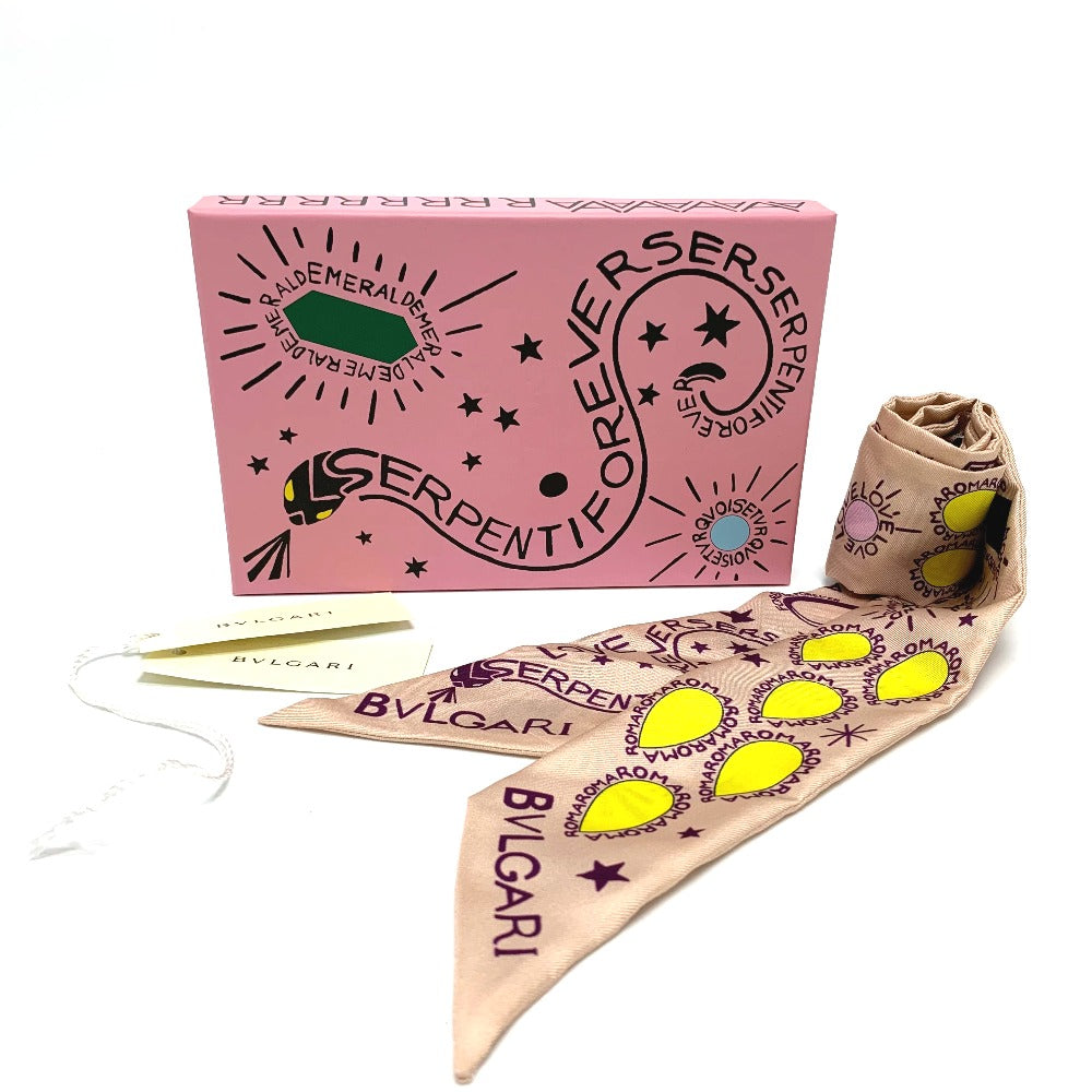 Bvlgari Scarf Silk Pink Omotesando Limited Pop (Up) Cone Onomato Bulgari Women