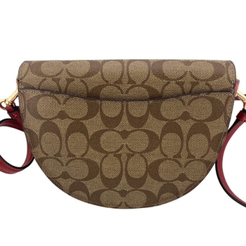 Coach Shoulder Bag C1430 Leather Brown Signature