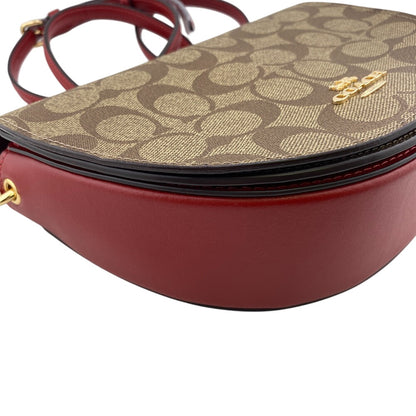 Coach Shoulder Bag C1430 Leather Brown Signature