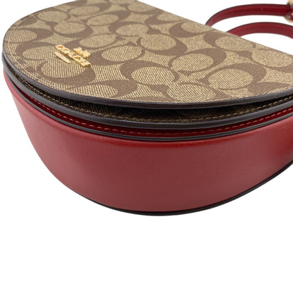 Coach Shoulder Bag C1430 Leather Brown Signature