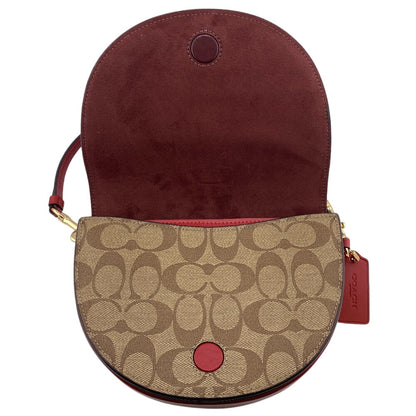 Coach Shoulder Bag C1430 Leather Brown Signature