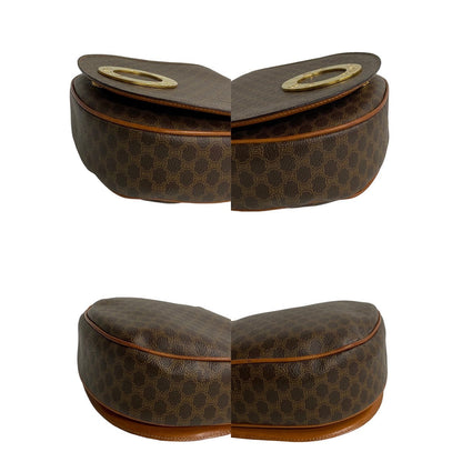 Celine Shoulder Bag Leather, Pvc Brown Macadam Women