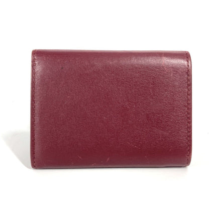 Cartier Trifold Wallet Leather Wine-Red Garland De Cartier Women