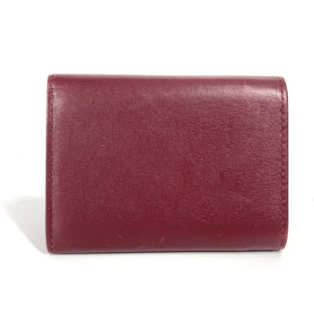 Cartier Trifold Wallet Leather Wine-Red Garland De Cartier Women