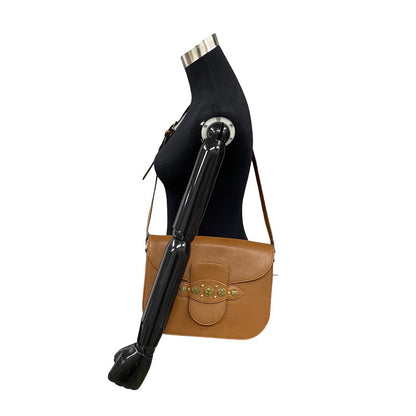 Yves Saint Laurent Shoulder Bag Leather Brown Women