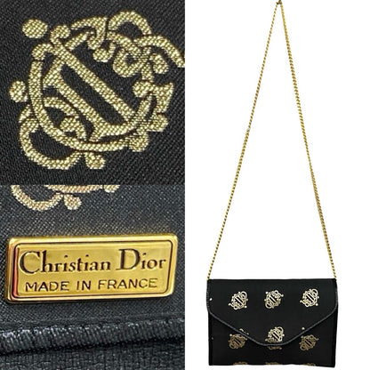 Dior Shoulder Bag Satin Black