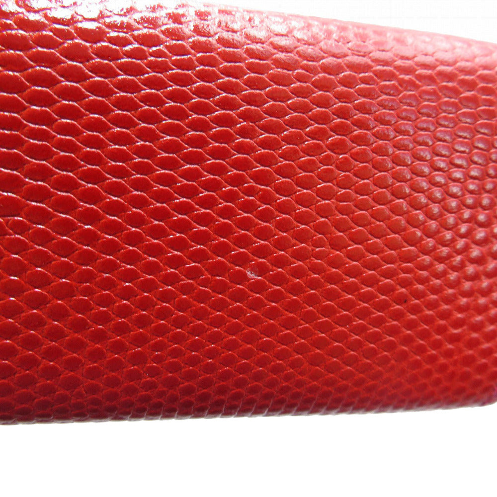 Salvatore Ferragamo Shoulder Bag 223354 Embossed Leather Red Vara Ribbon Women Secondhand