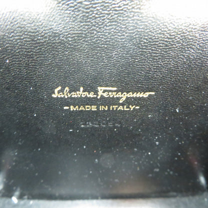 Salvatore Ferragamo Shoulder Bag 223354 Embossed Leather Red Vara Ribbon Women Secondhand