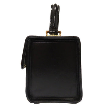 Versace Handbag Leather Black Sun Sun Vintage Women