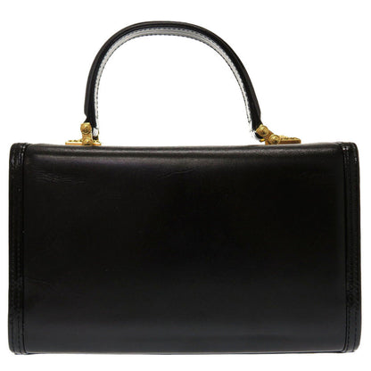 Versace Handbag Leather Black Sun Sun Vintage Women