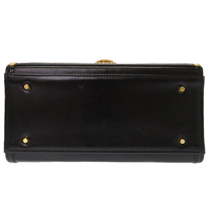 Versace Handbag Leather Black Sun Sun Vintage Women
