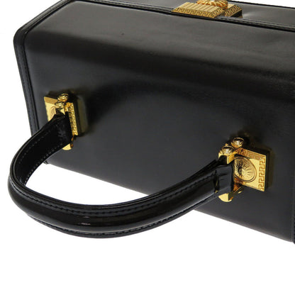Versace Handbag Leather Black Sun Sun Vintage Women