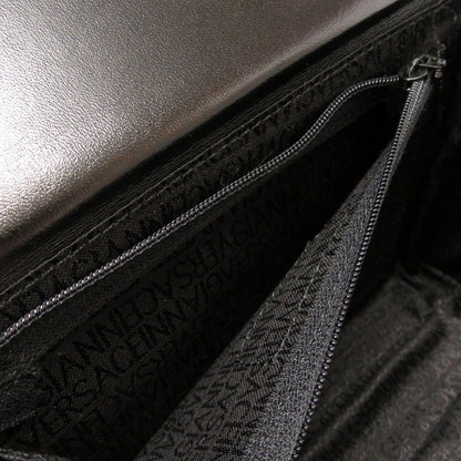 Versace Handbag Leather Black Sun Sun Vintage Women