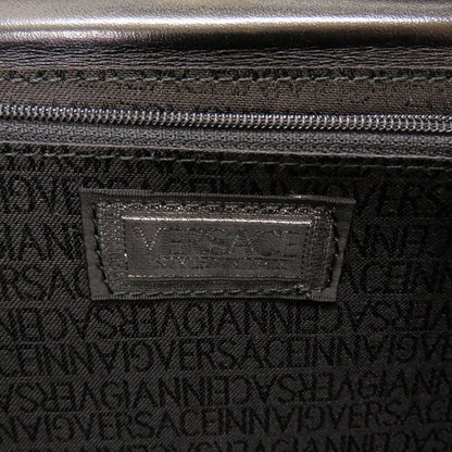 Versace Handbag Leather Black Sun Sun Vintage Women
